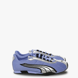 Purple sneakers, side view