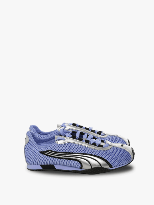 Purple sneakers, side view