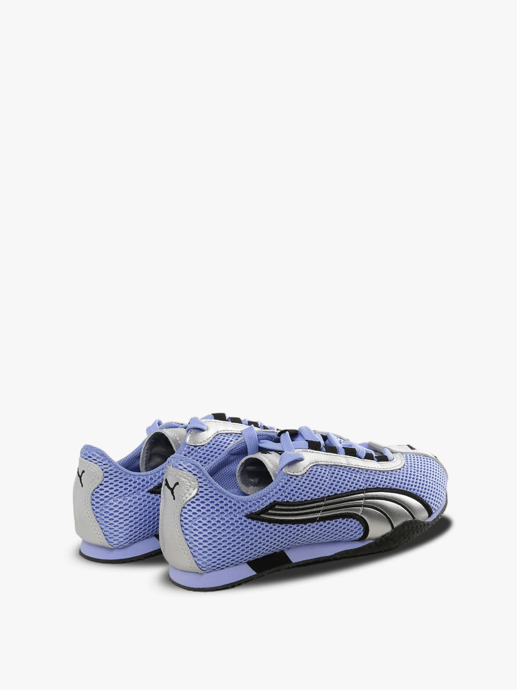 Purple sneakers, side view