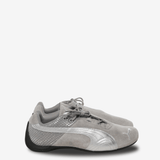 Grey sneakers, side view