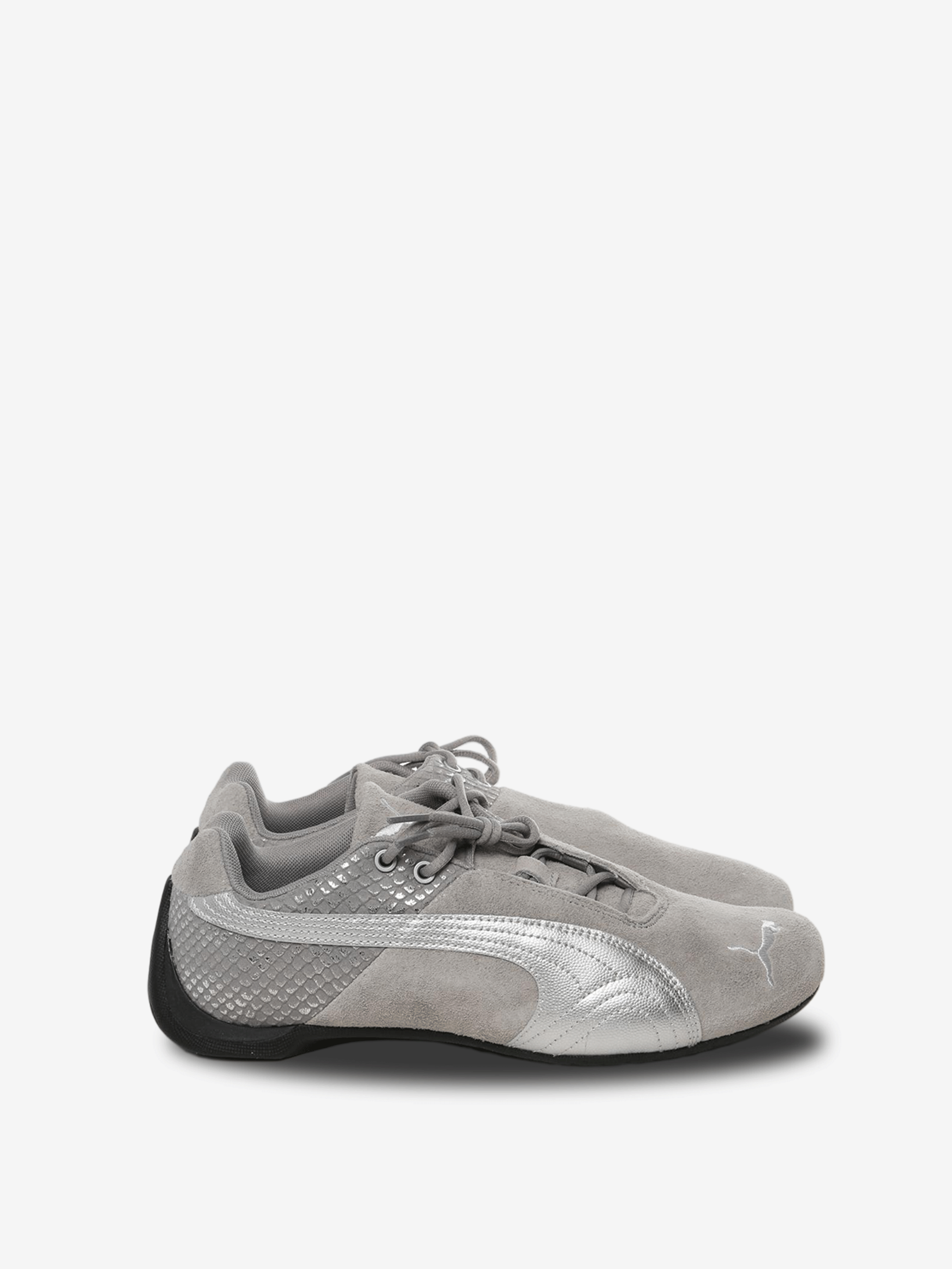 Grey sneakers, side view