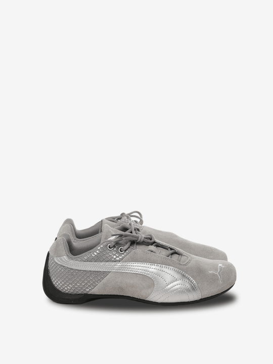 Grey sneakers, side view