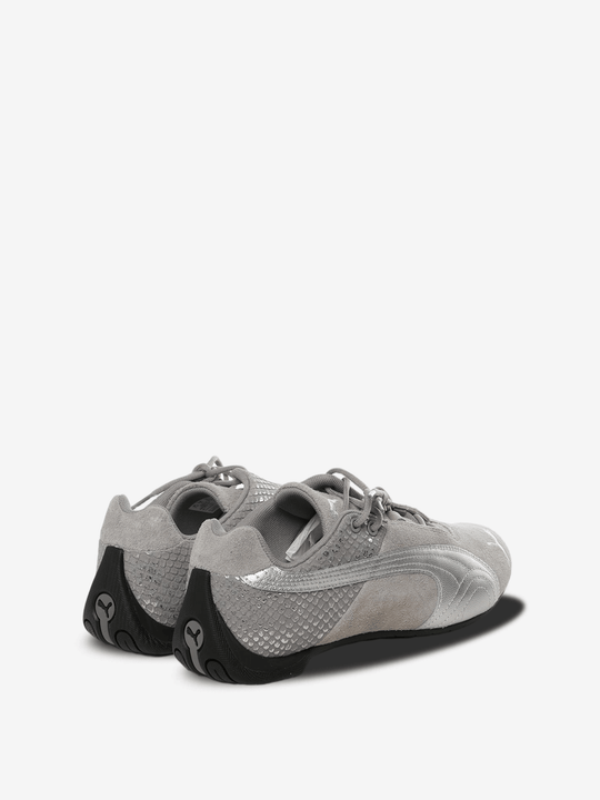 Grey sneakers, side view