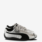 Grey sneakers, side view