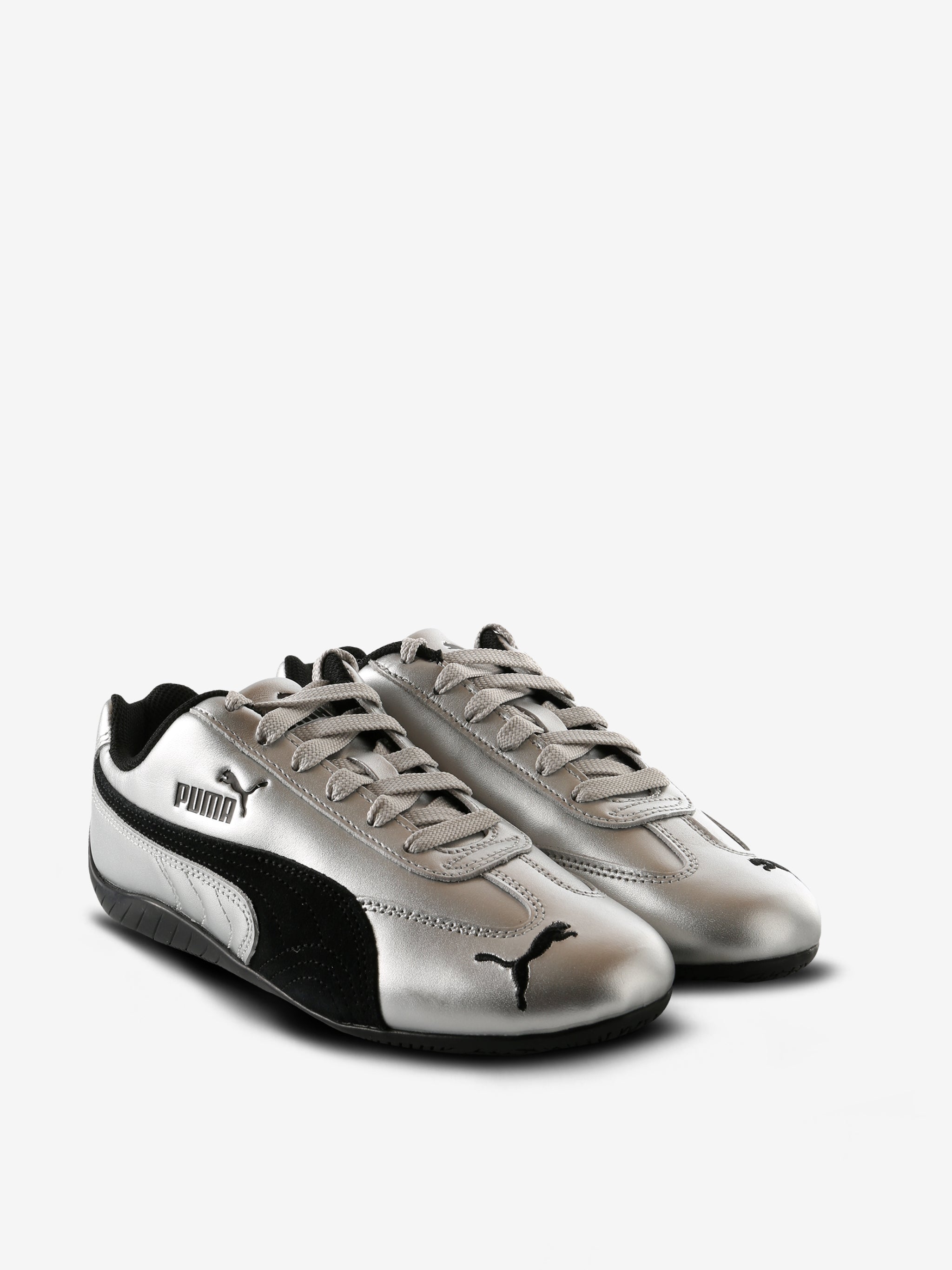 Grey sneakers, side view