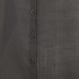 Close up of purple shirt, showing texture of the ramie fabric