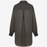 Purple shirt, back view