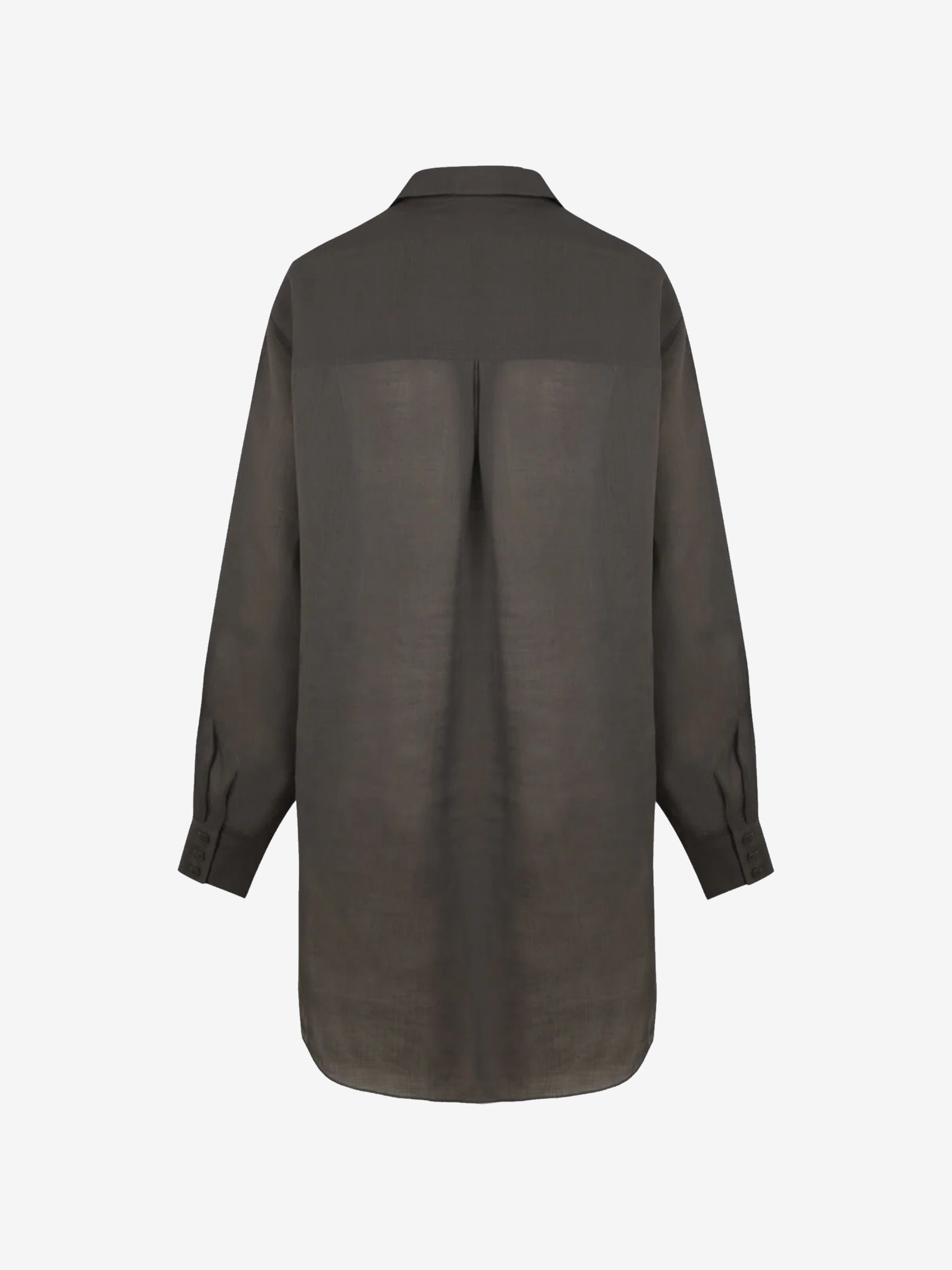 Purple shirt, back view