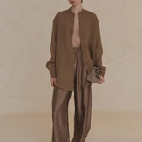 Tan pant,full body view