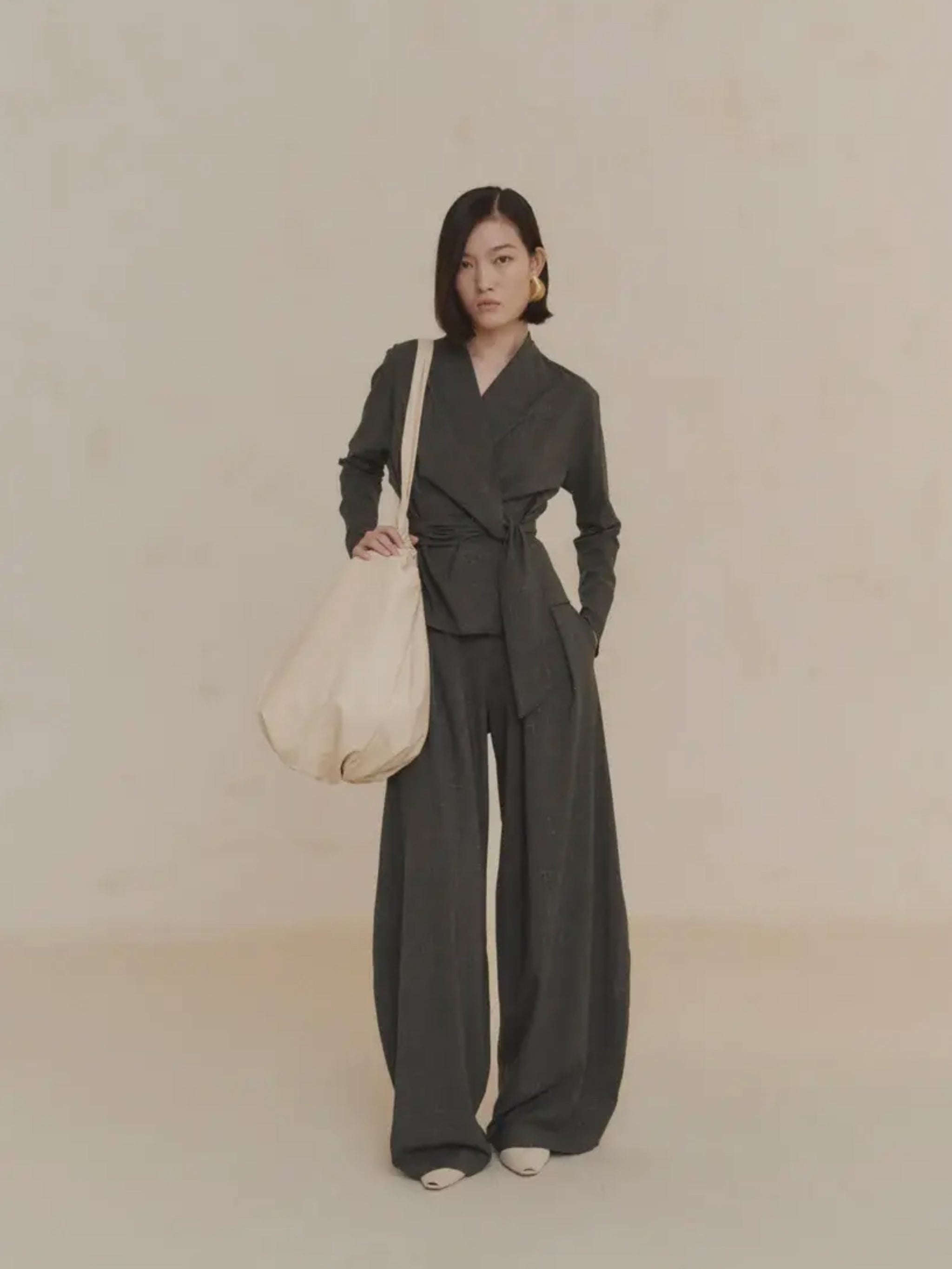 Green jacket, full body view