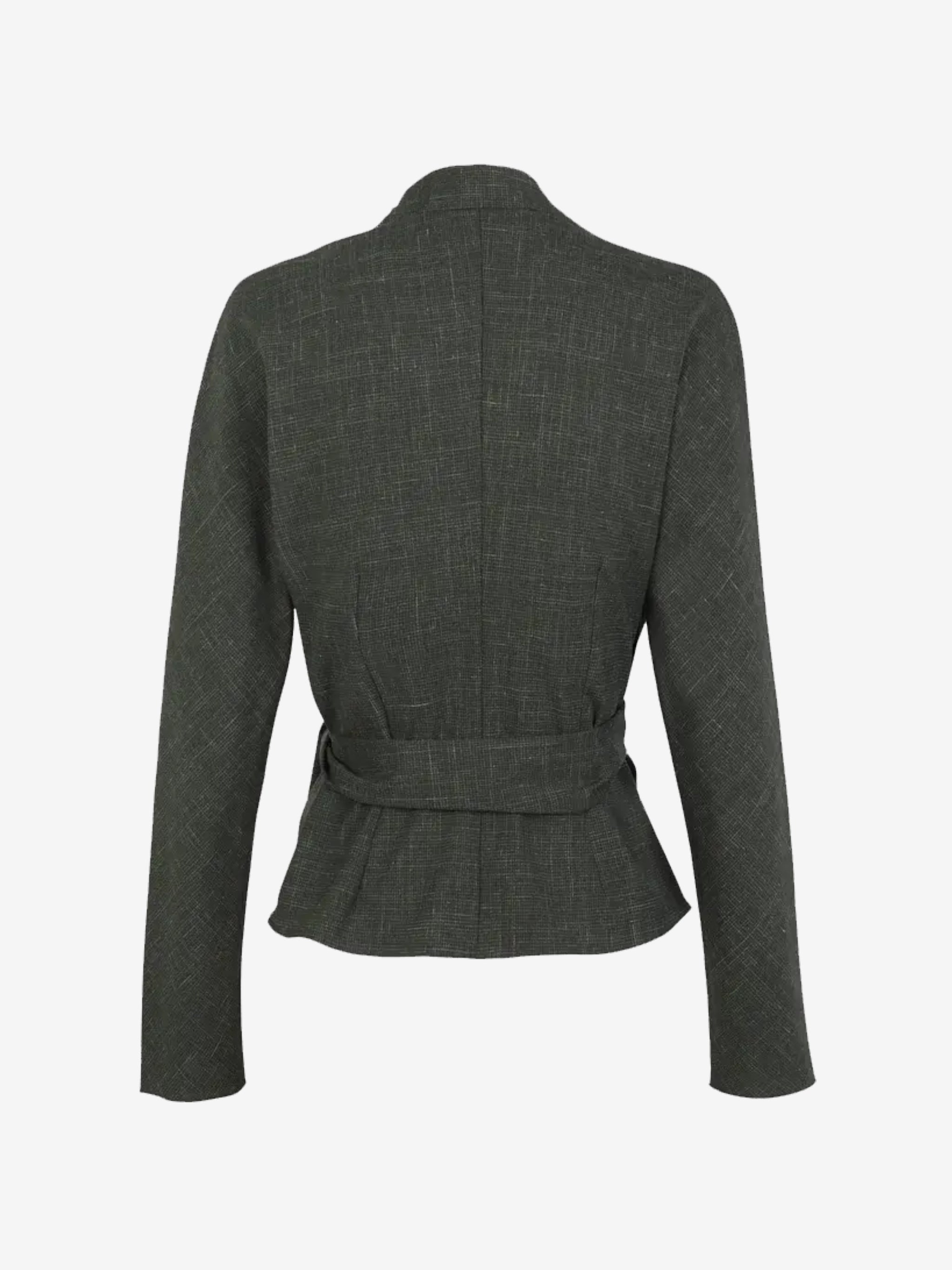 Green jacket, back view