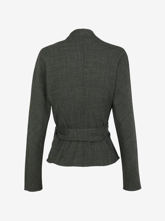 Green jacket, back view