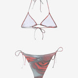 Red bikini, back view