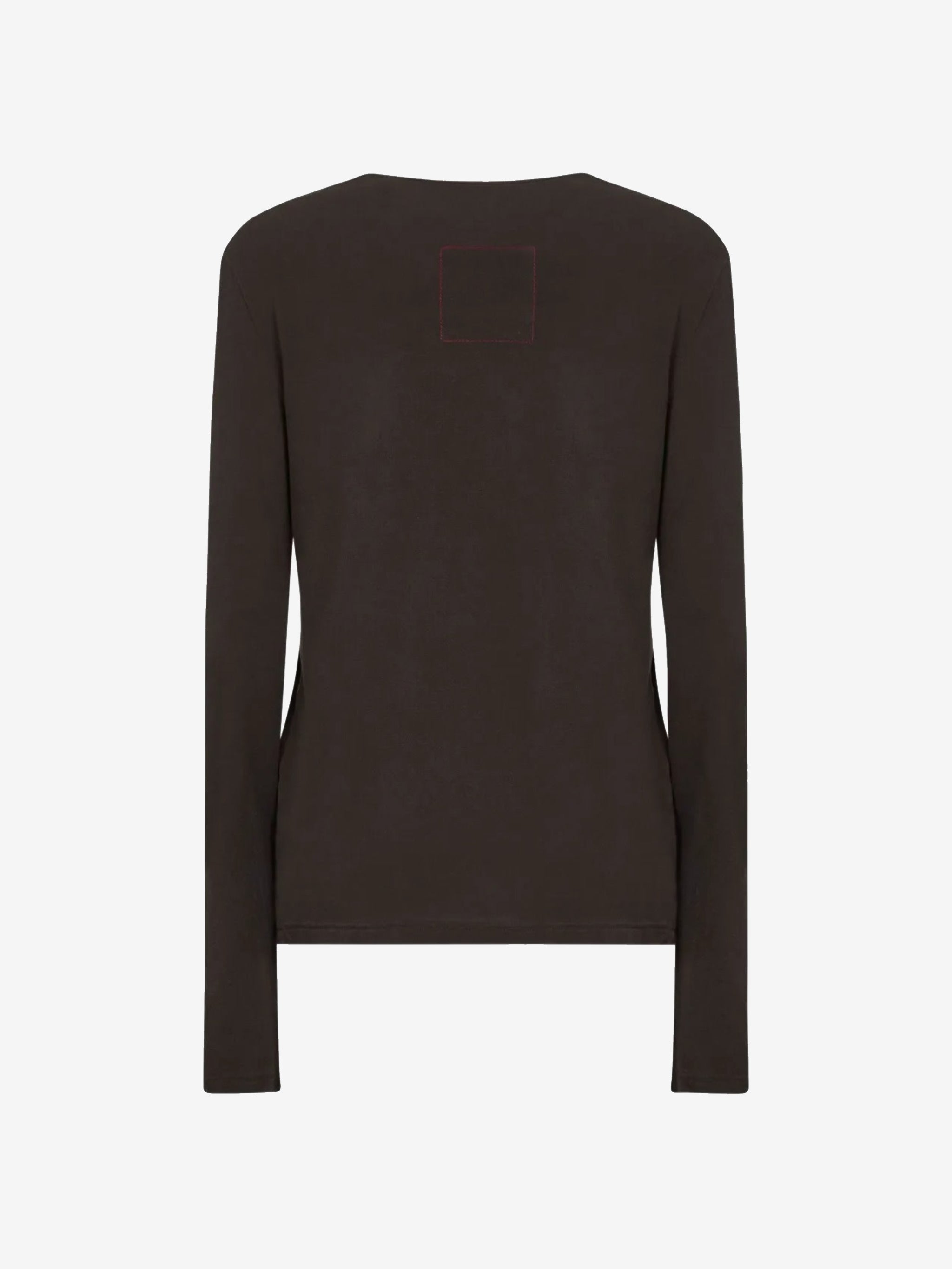 Brown top, back view