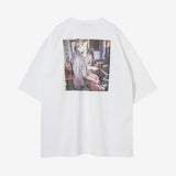 White t-shirt, back  view