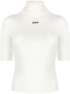OFF-WHITE Women Off Stamp Second Skin S/S Turtleneck Top