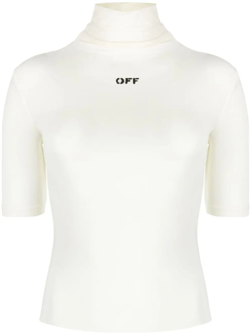 OFF-WHITE Women Off Stamp Second Skin S/S Turtleneck Top