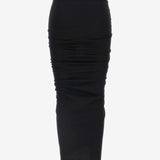 Black skirt, back view