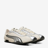 Tan sneakers, side view