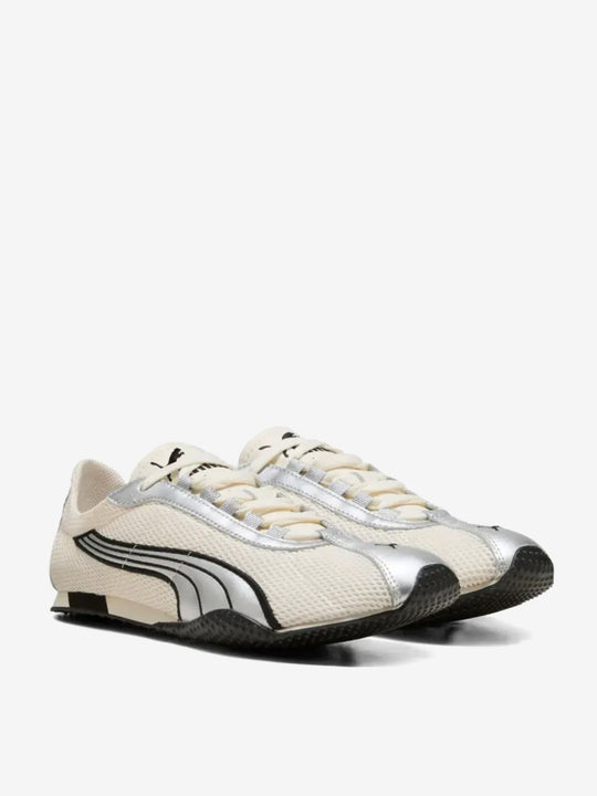 Tan sneakers, side view