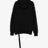 Black hoodie, back view