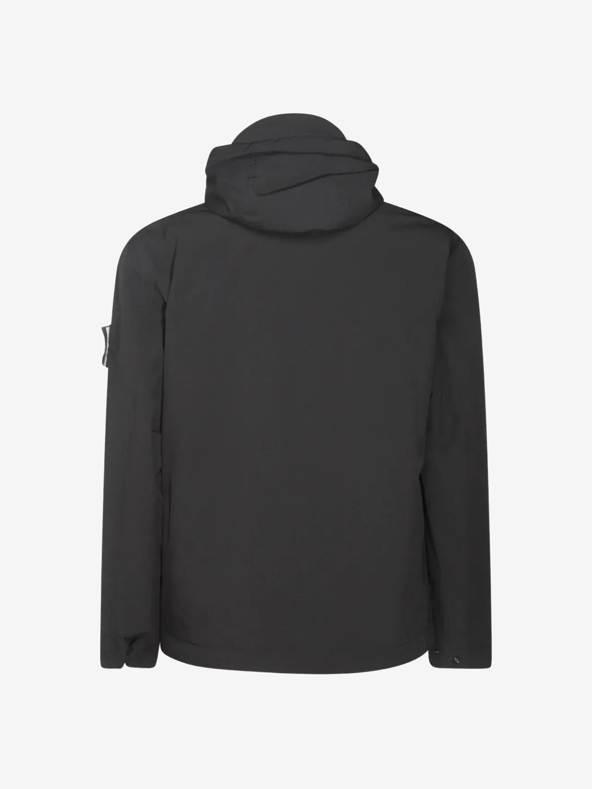 Black coat, back view