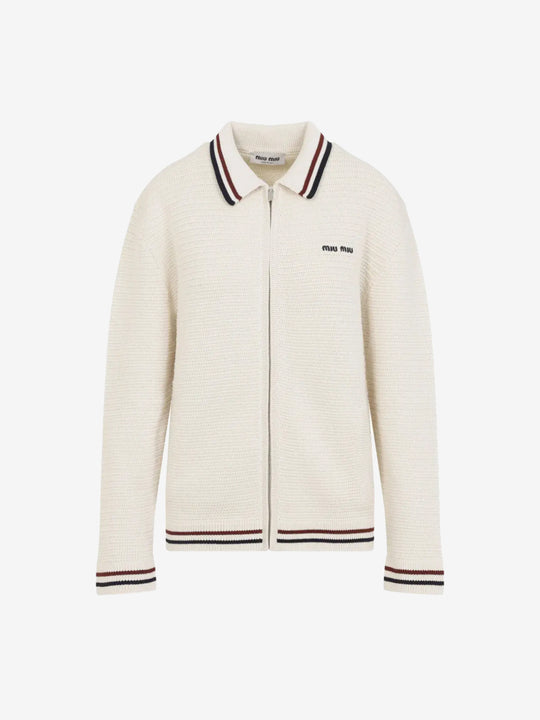 White knitwear, front view