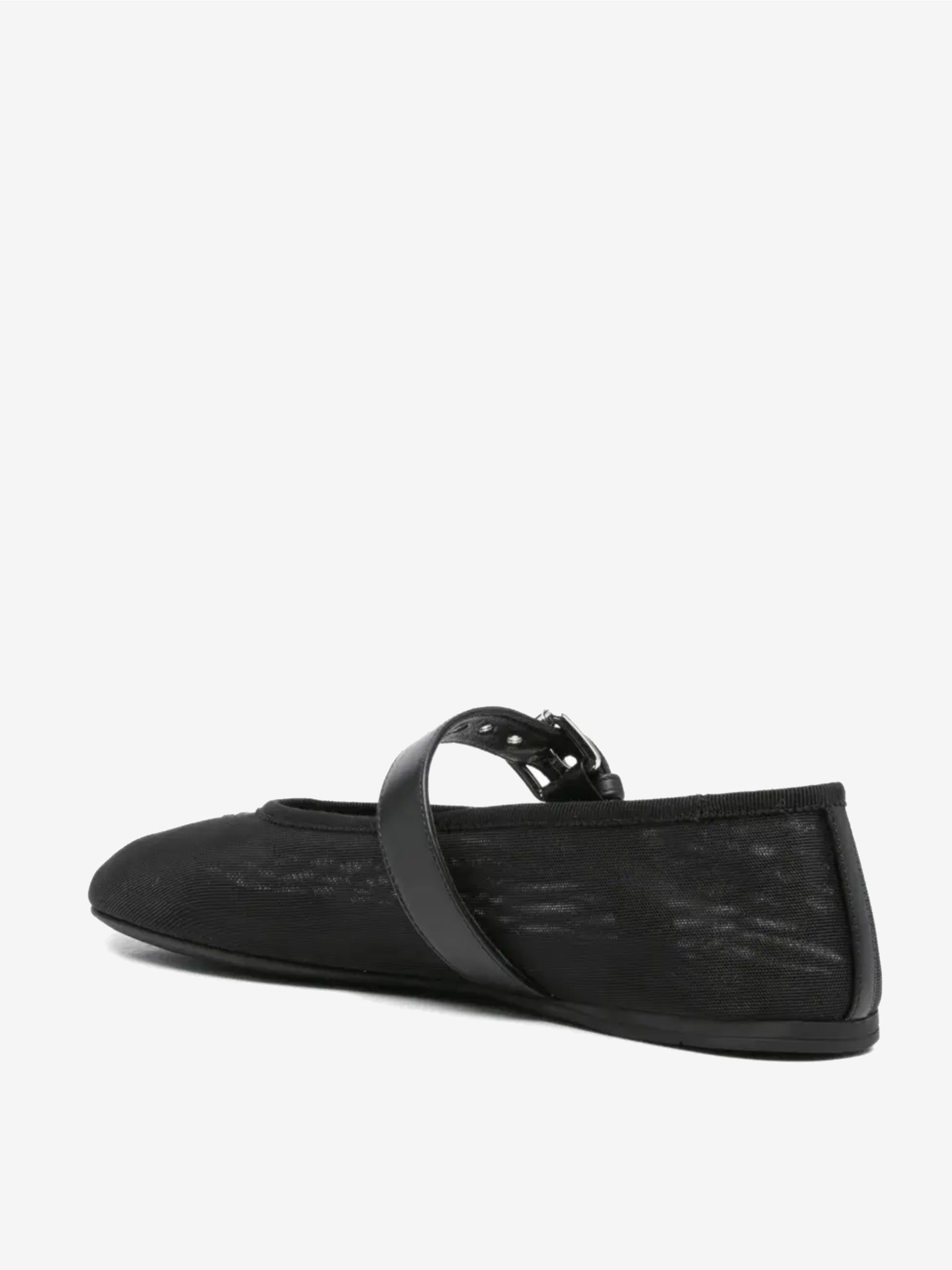 Black flats, back view
