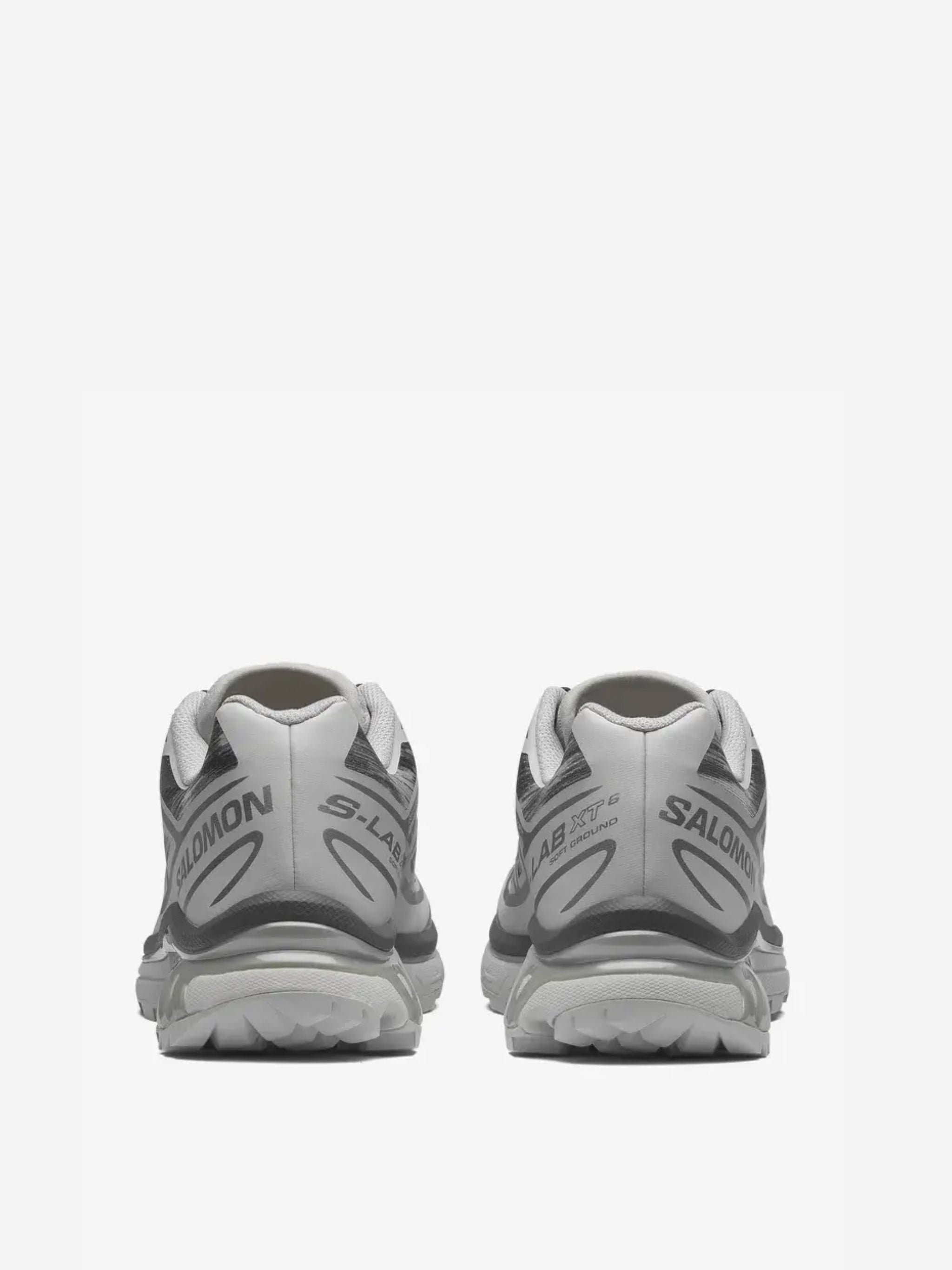 Grey sneakers, back view