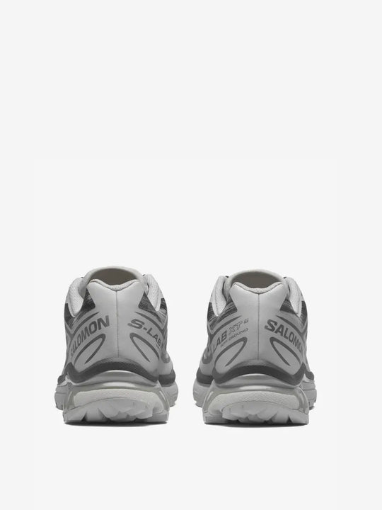 Grey sneakers, back view