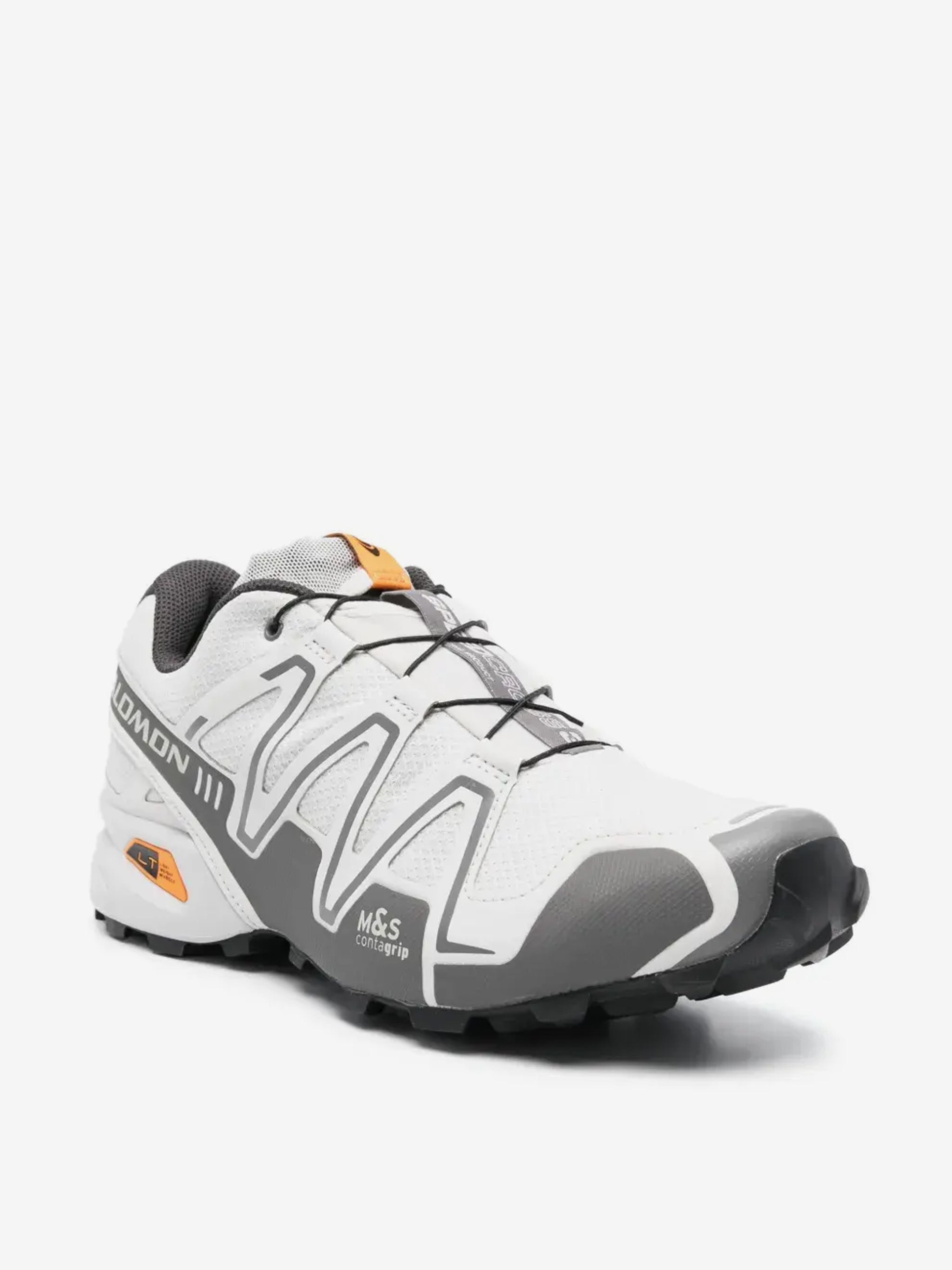 Grey sneakers, side view