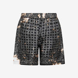 Black shorts, back view