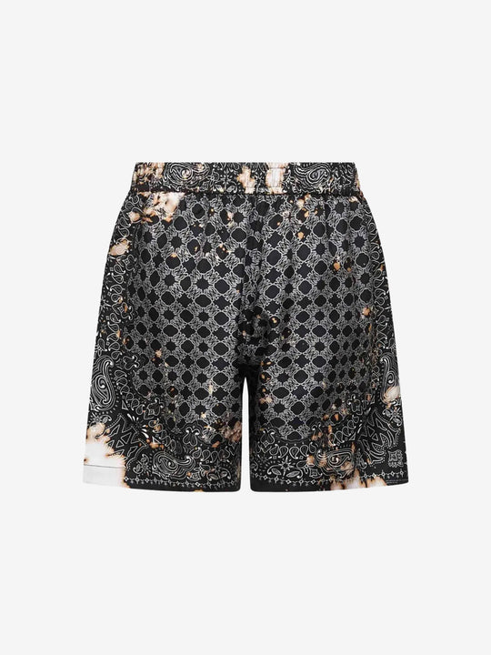 Black shorts, back view