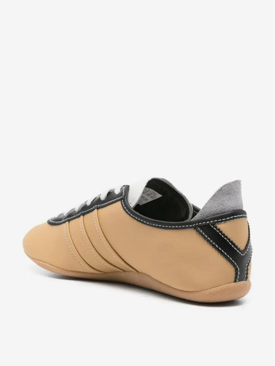 Brown sneakers, back view