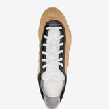 Brown sneakers, top view