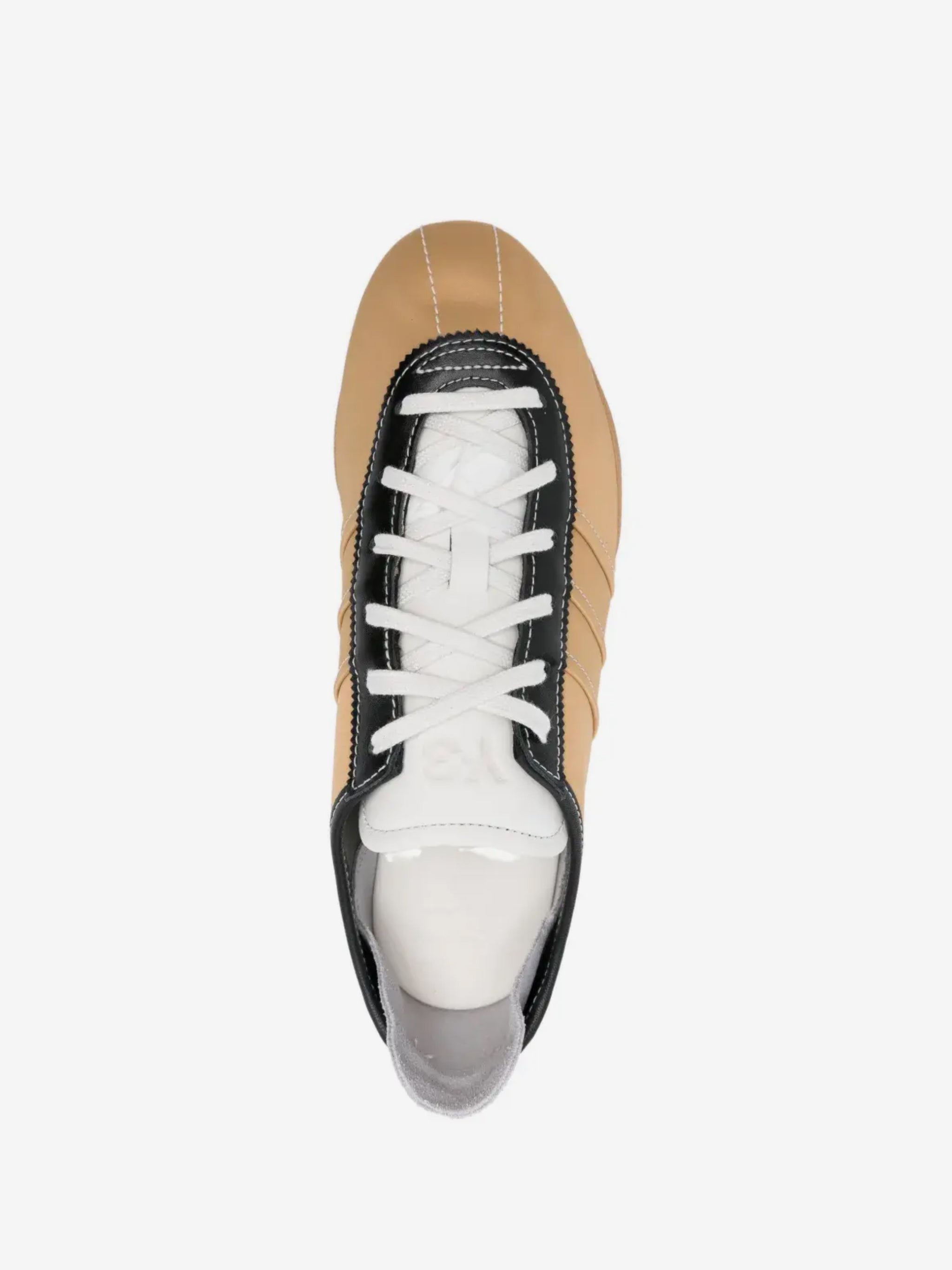 Brown sneakers, top view