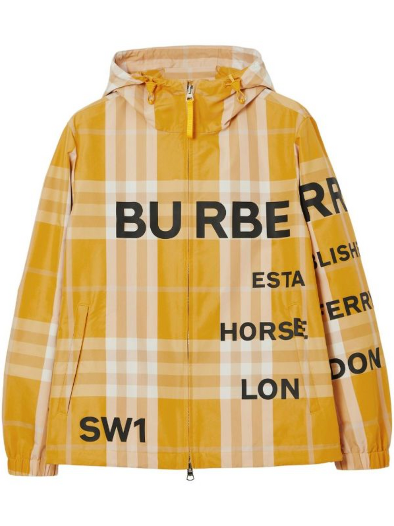 BURBERRY Men Check Pattern Rain Jacket Atelier New York