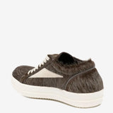 Brown sneakers, back view