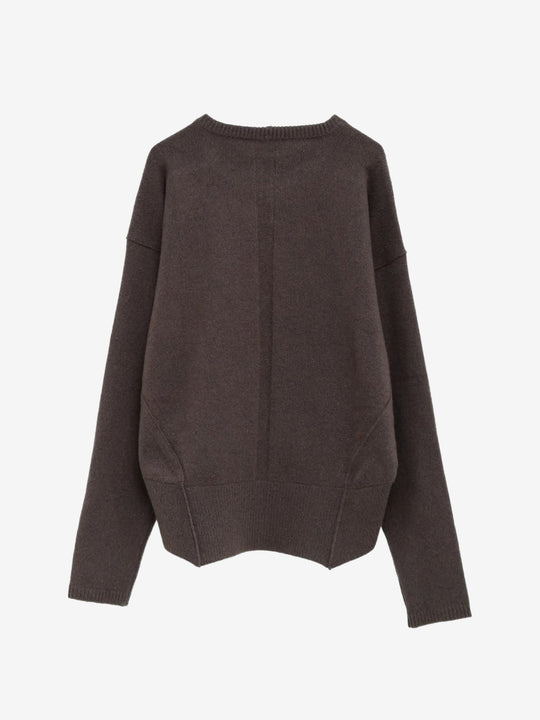 Brown knitwear, back view