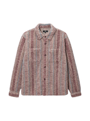 STUSSY - Men Stripe Sherpa Shirt