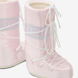 Pink boots, side view