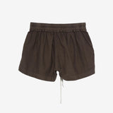 Brown shorts, back view