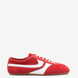 Red sneakers, front view