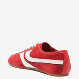 Red sneakers, back view