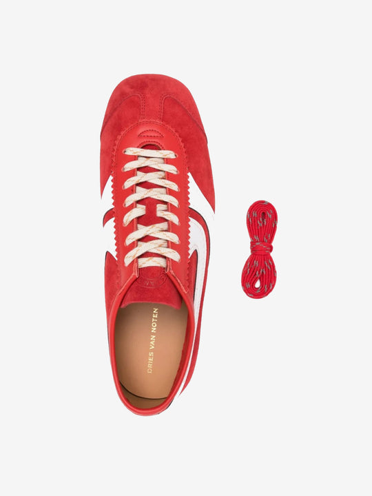Red sneakers, top view