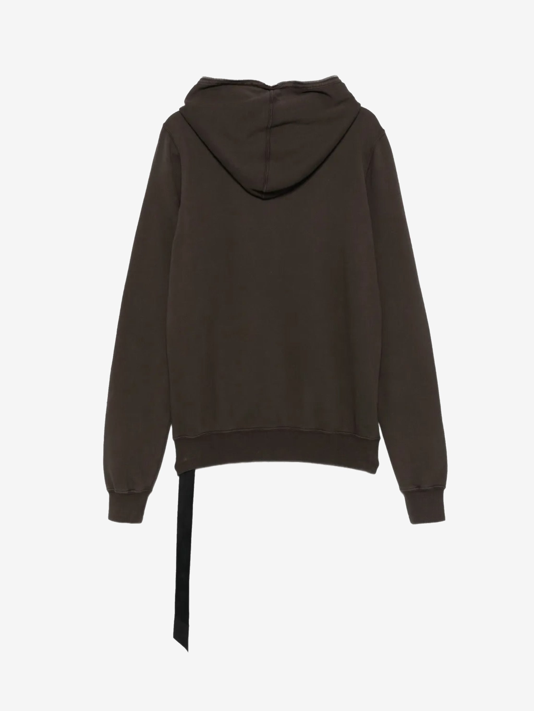 Brown hoodie, back view