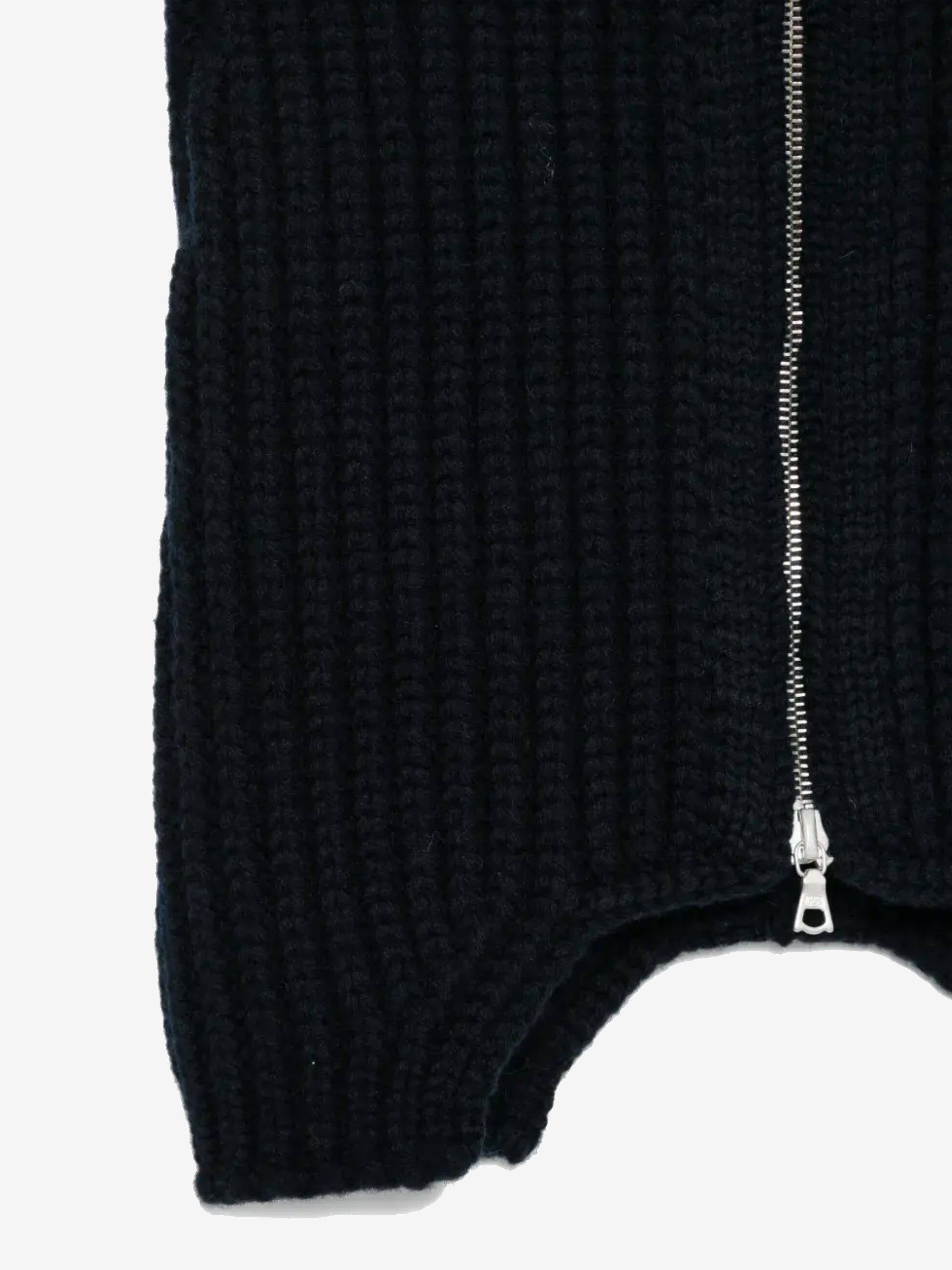 Close up of black scarf,showing texture of the wool fabric.