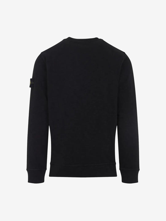 Black sweatshirt, back view