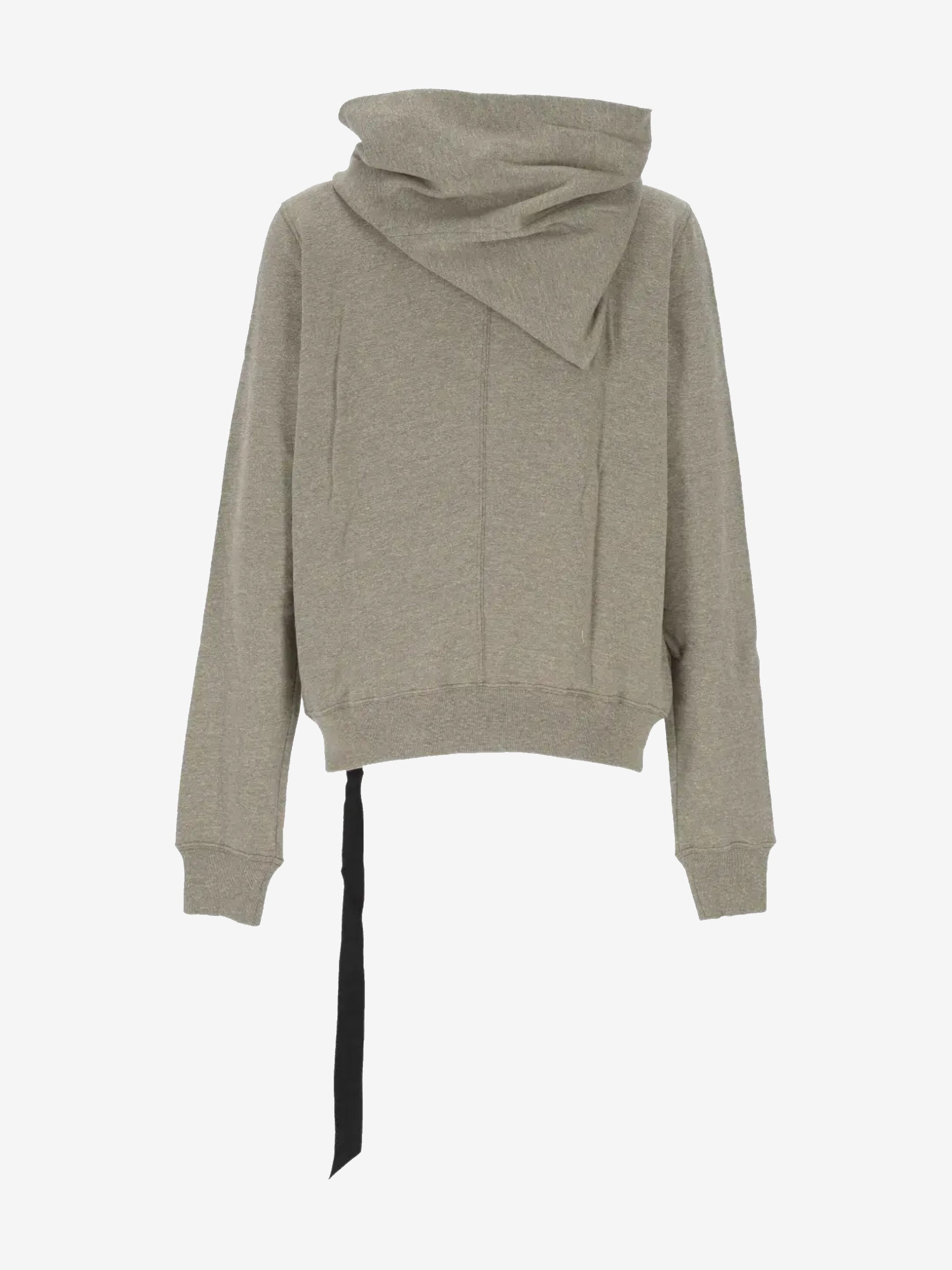 Grey hoodie, back view