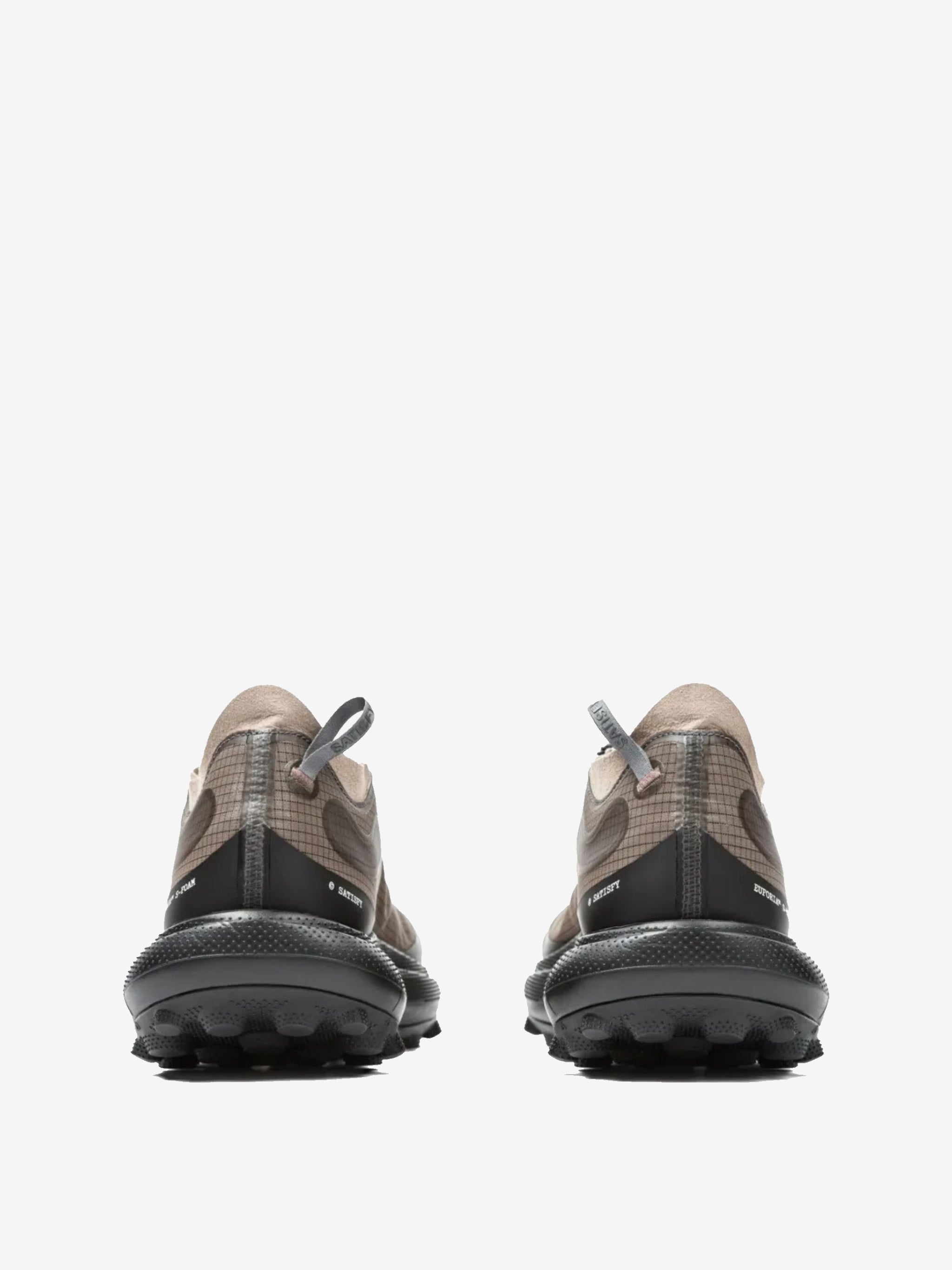 Tan sneakers, back view